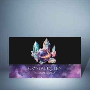 Psykisk medelstor Lila Galaxy Mystic Crystal Boll Visitkort