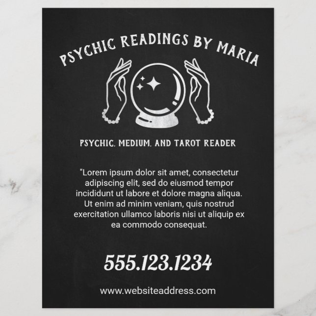 Psykisk medelstor Tarot Card-läsare Reklamblad (Framsidan)
