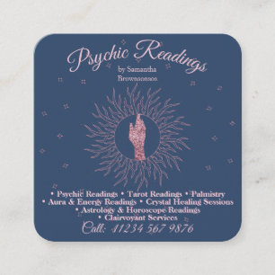 Psykisk mediet Astrolog Navoterapi Healing Fyrkantigt Visitkort