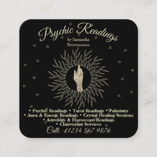 Psykisk Medium Astrolog Massagesepia Healing Fyrkantigt Visitkort