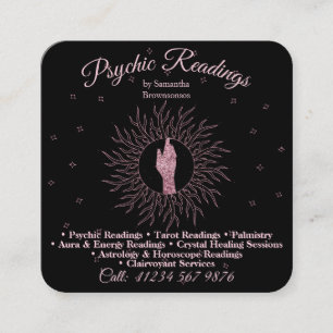 Psykisk Medium Astrolog Massageterapi Healing Fyrkantigt Visitkort