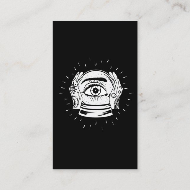 Psykiska Crystal Boll Fortune Tellers Visitkort (Framsida)