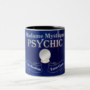 Psykiska Crystal Boll Guld och Blue Två-Tonad Mugg
