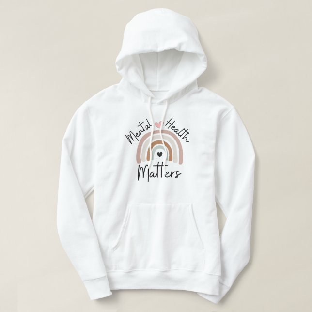 Psykiska hälsofrågor - Brown Rainbow Hoodie (Design framsida)
