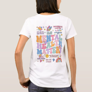 Psykiska hälsofrågor, positiva citattecken, färgst t shirt