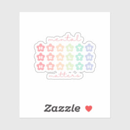 Psykiska hälsofrågor Retro Flowers Pastel Rainbow Klistermärken