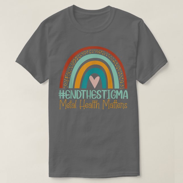 Psykiska hälsofrågor Stigma Rainbow T Shirt (Design framsida)