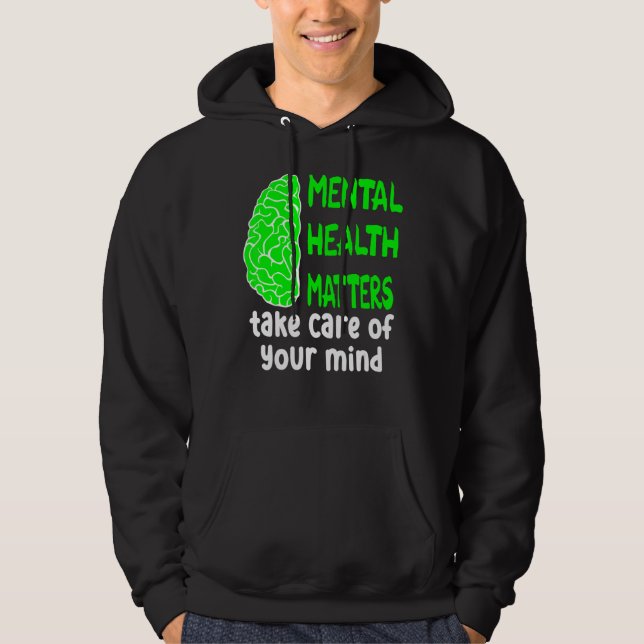 Psykiska hälsofrågor Ta hand om dig Hoodie (Framsida)