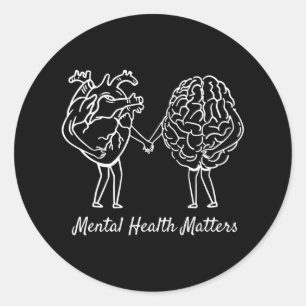 Psykiska hälsoproblem Hjärtat Neurologisk mångfald Runt Klistermärke