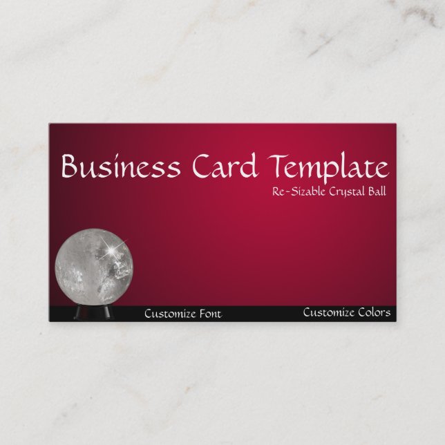 Psykiska läsningar Crystal Boll Visitkort (Framsida)