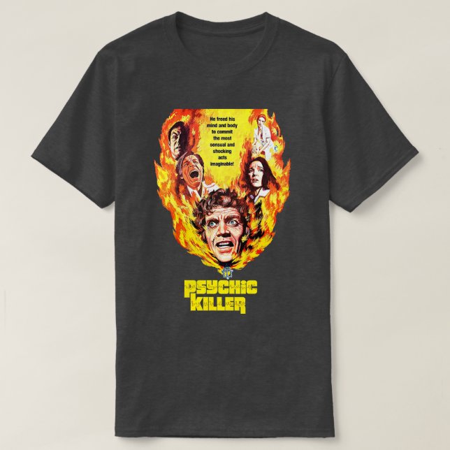 Psykiska mördaren Retro Cult Classic Horror Fläkt  T Shirt (Design framsida)