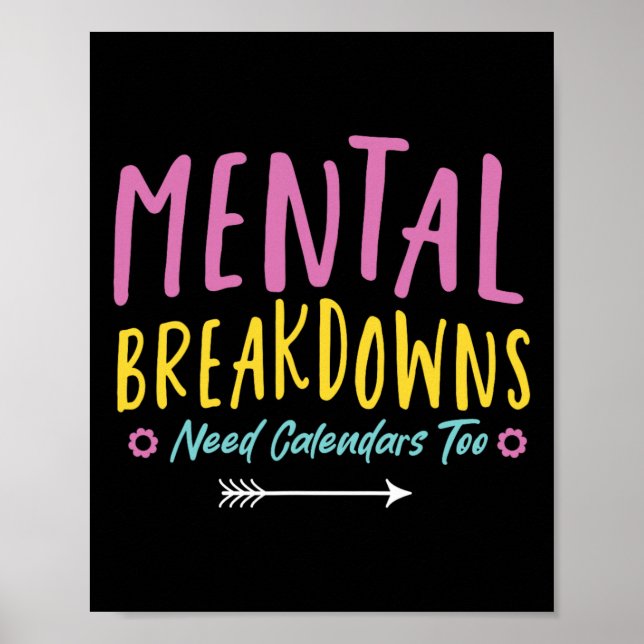 Psykiska Sönderfall Behöver Kalendrar Psykisk Häls Poster (Framsidan)