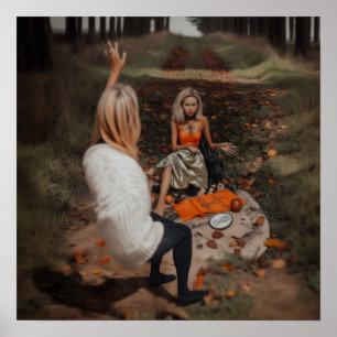 Psykiskt läsarmedelvärde för AI-konstprojektionsyt Poster