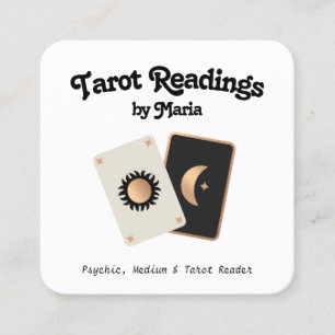 Psykiskt medium för Tarot Card-läsare Fyrkantigt Visitkort