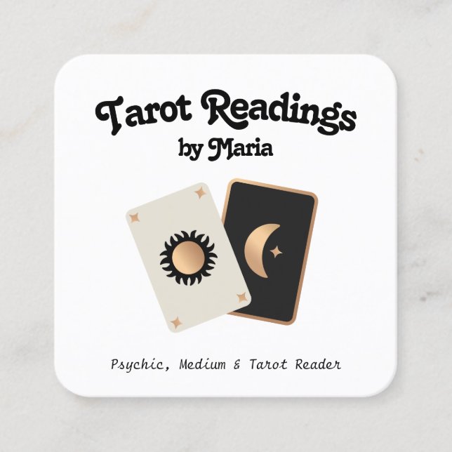 Psykiskt medium för Tarot Card-läsare Fyrkantigt Visitkort (Framsida)