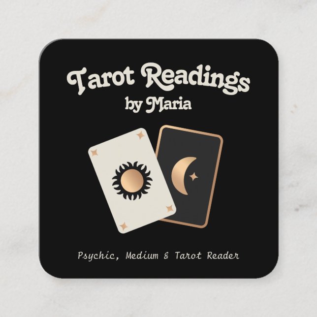 Psykiskt medium för Tarot Card-läsare Fyrkantigt Visitkort (Framsida)