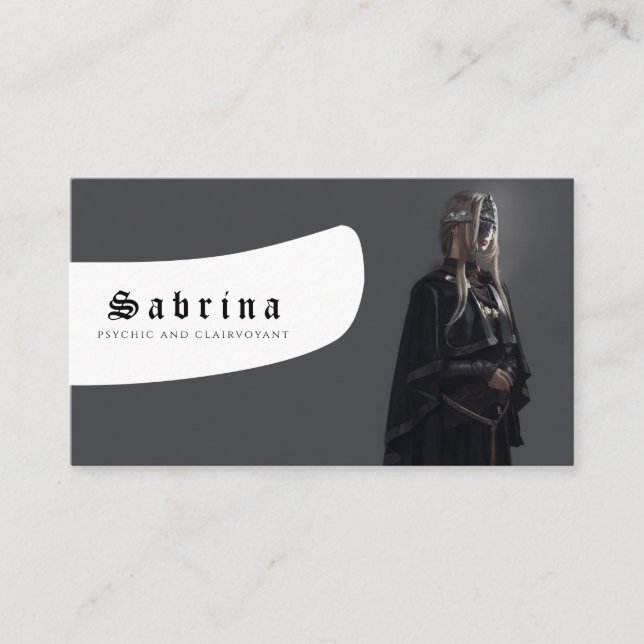 Psykiskt medium och Clairvoyant Visitkort (Framsida)