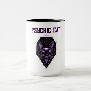 Psykiskt svart katt Halloween Tri-Blend Shirt Mugg