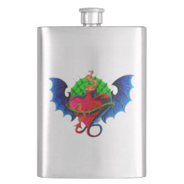 Psyko-Daizie Drakvinge Hjärt Premium Flask Fickplunta