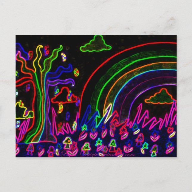 Psyko-Daizie Neon Natur Pärmkort Vykort (Framsida)