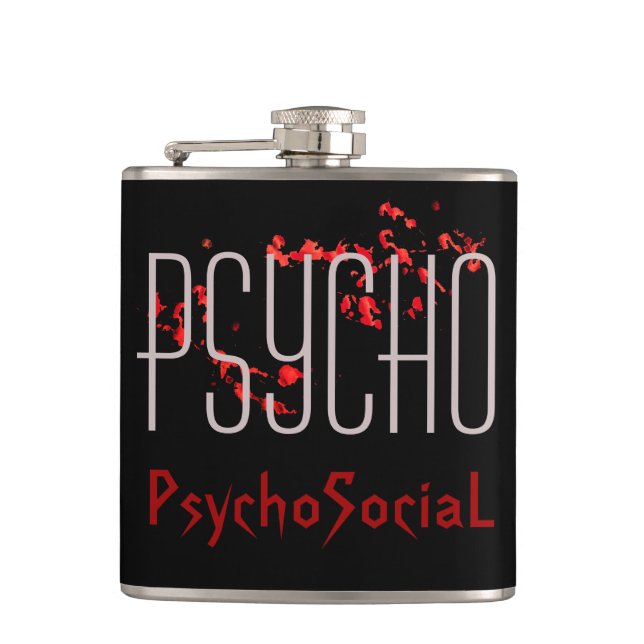 Psyko Vinyl Omslagen Flask Fickplunta (Framsidan)