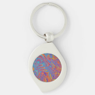psykodelic struktur swirl silverfärgad nyckelring