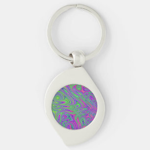 psykodelic struktur swirl silverfärgad nyckelring
