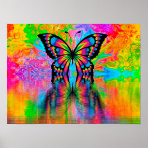 Psykodelisk fjäril poster