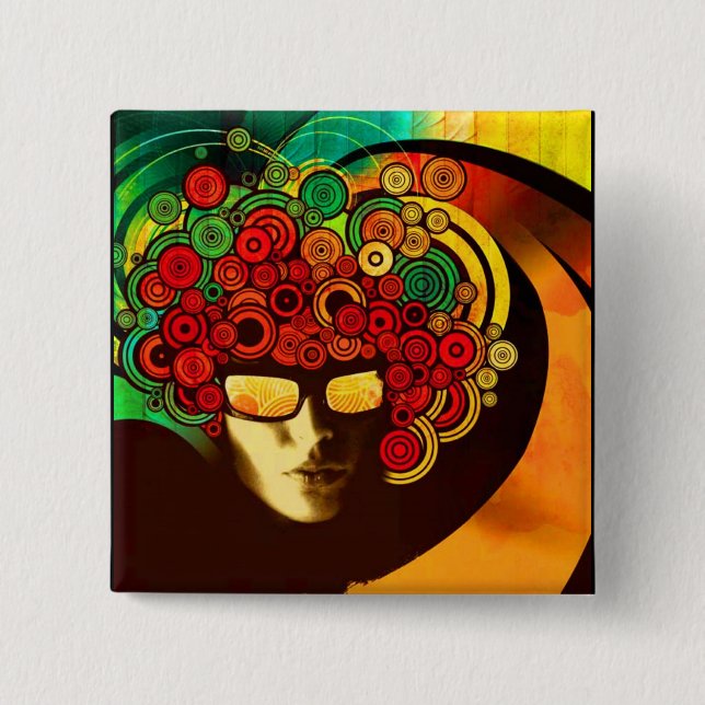 psykodelisk popkonst knapp (Framsida)