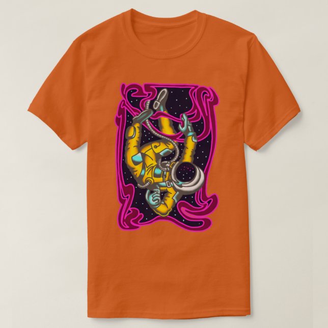 psykodeliskt astronaut-utrymme t shirt (Design framsida)