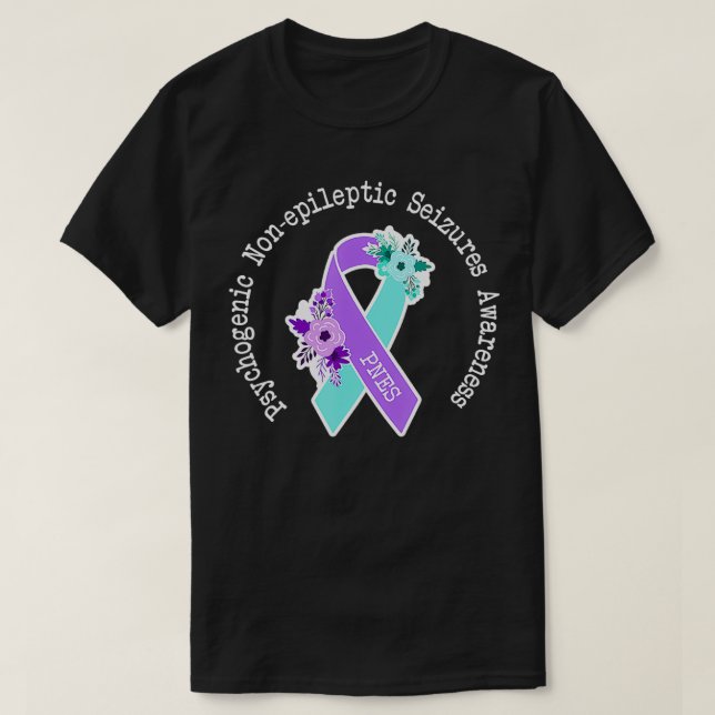 Psykogena icke- epileptiska anfall PNES Lila Teal T Shirt (Design framsida)