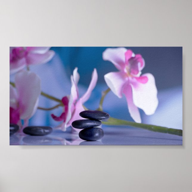 Psykolog Beapist Zen Stones, Orchid Poster (Framsidan)