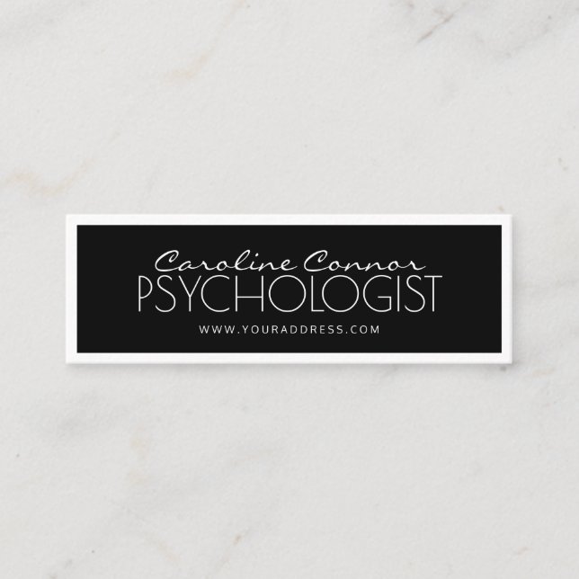 Psykolog Doktor Black & White-kort Mini Visitkort (Framsida)