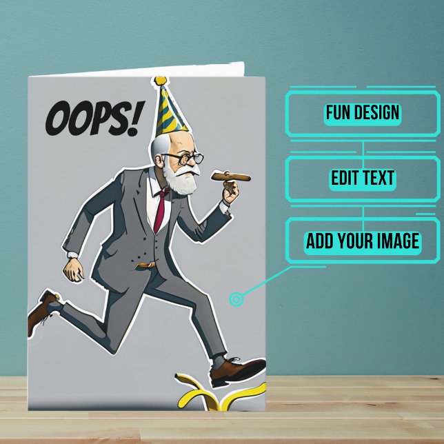 Psykolog eller rådgivare Freudian Slip Birthday Kort (This makes for the perfect card for that talented psychologist or psychiatrist friend of yours.)
