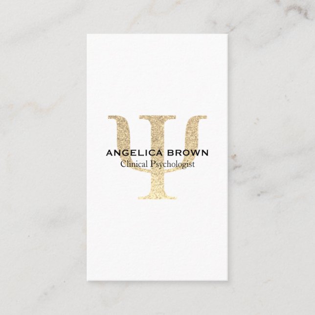 Psykolog Faux Glitter Psi-symbol Visitkort (Framsida)