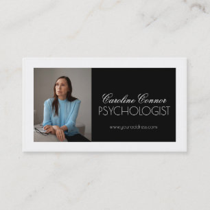 Psykolog Giftermål Counselor Black White Visitkort