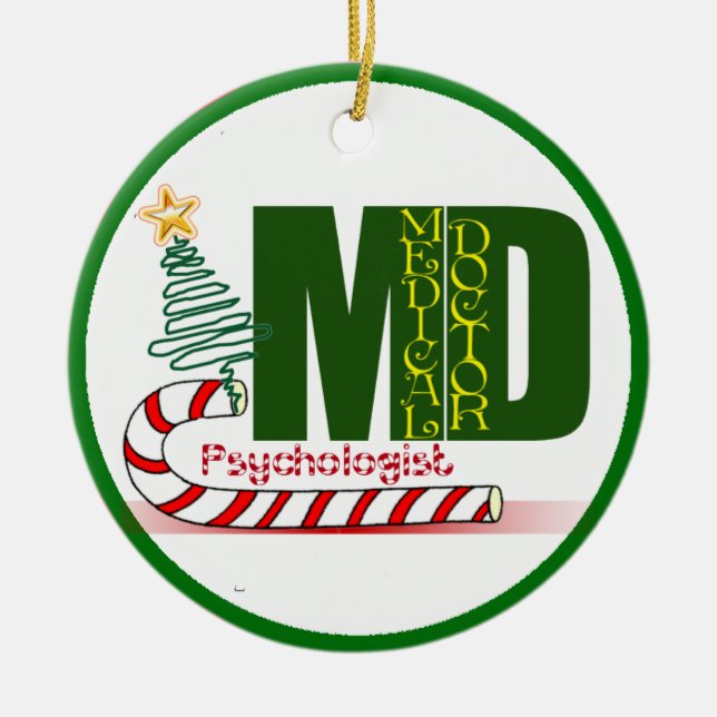 Psykolog GOD JUL Julgransprydnad Keramik (Framsidan)