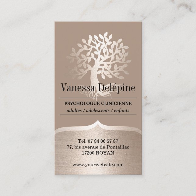 Psykolog Guld Träd Professionell Möte Tidsbeställning Kort (Framsida)