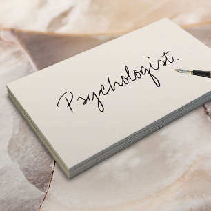 Psykolog handskriven typografi minimalistisk visitkort