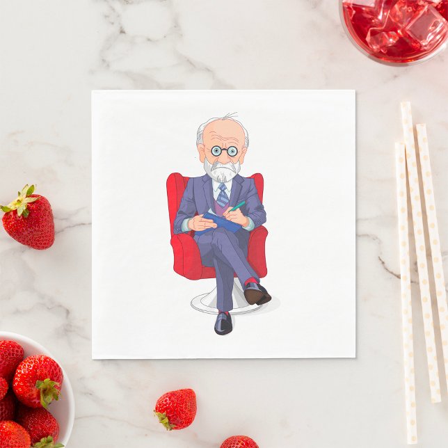 Psykolog i Kostym med Anteckningsblocket Sitta Pappersservett (Skapare uppladdad)