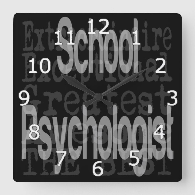 Psykolog i skolan fyrkantig klocka (Framsida)