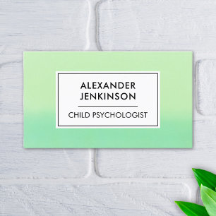 Psykolog LCSW Psychiatrist Modern Grönt Ombre Visitkort