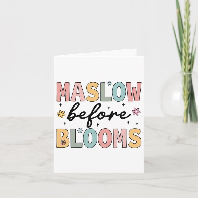 Psykolog Maslow Före Bloom Sped Teacher Clro Kort (Framsida)