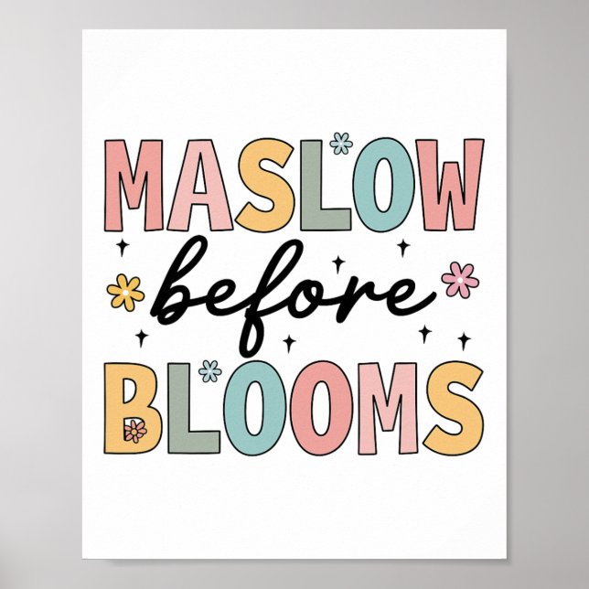 Psykolog Maslow Före Bloom Sped Teacher Clro Poster (Framsidan)