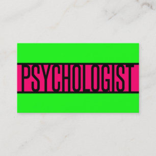 Psykolog Neon Grönt och Shock rosa Visitkort