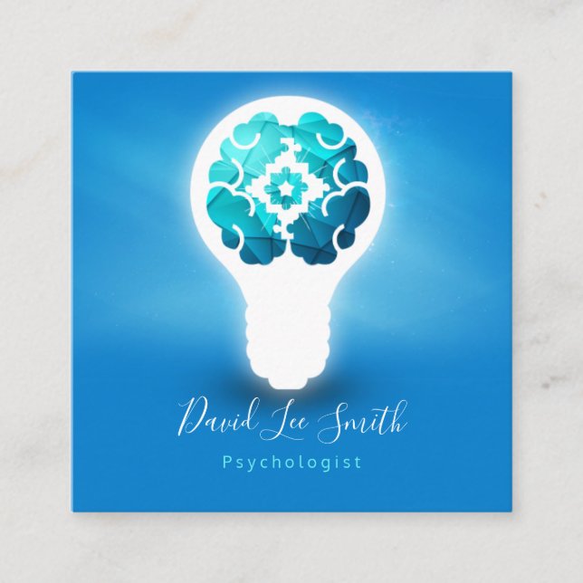psykolog / neurolog fyrkantigt visitkort (Framsida)