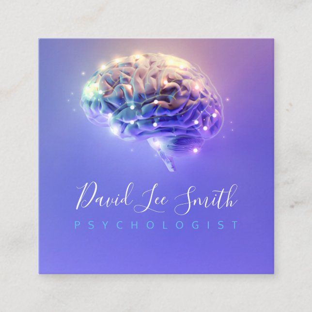 psykolog / neurolog fyrkantigt visitkort (Framsida)