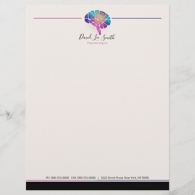 Psykolog / neurolog Letterhead Brevhuvud (Framsida)