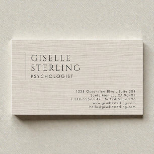 Psykolog Neutral Linne Beige Visitkort