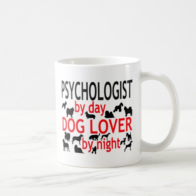 Psykolog per dag Hund älskare per natt Kaffemugg (Höger)